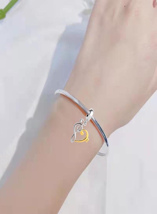 TGLS Gold Plated Heart Love Music Note Charms Musical Notation Dangle Beads Compatible With Pandora Charms Bracelets - Image 5